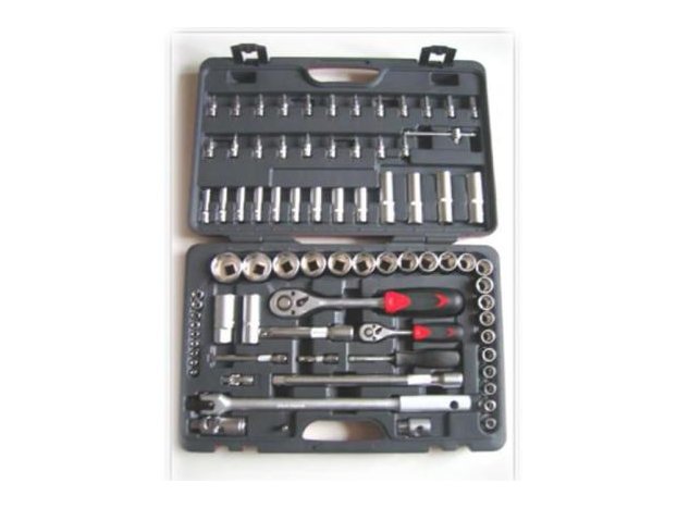Coffret douilles 1/4" + 1/2" métriques 79 pièces
