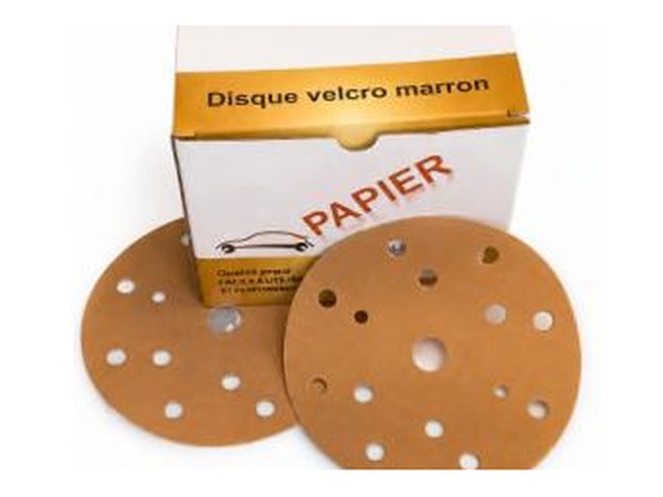 Disques velcro jaunes 15 trous Ø 150 (boîte de 100)