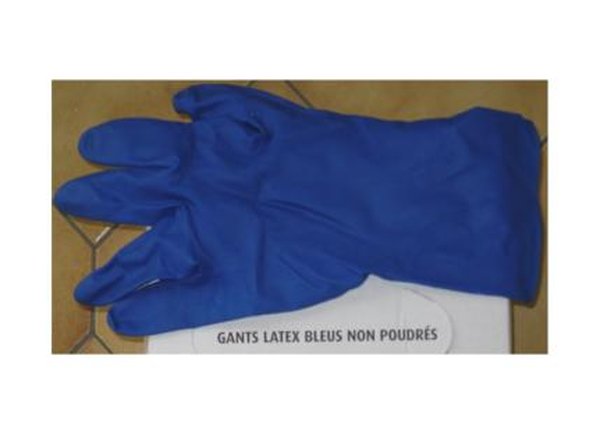 Gants latex bleu épais 30 cm à usage unique (boîte de 50)