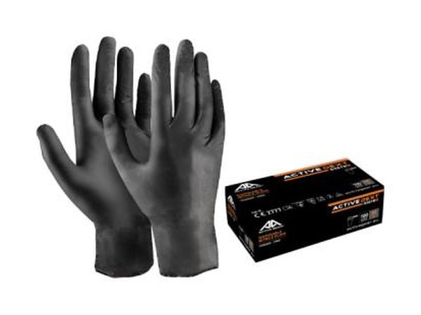 Gants nitrile noir épais à usage unique (boîte de 100)