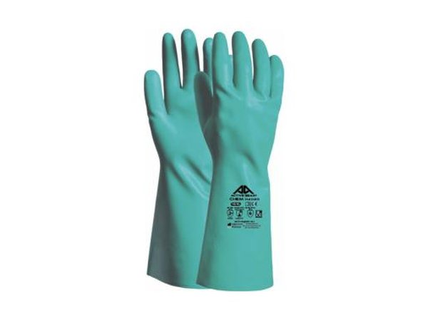 Gants nitrile vert flocké 33 cm Type A/AJKLPOT 4101X