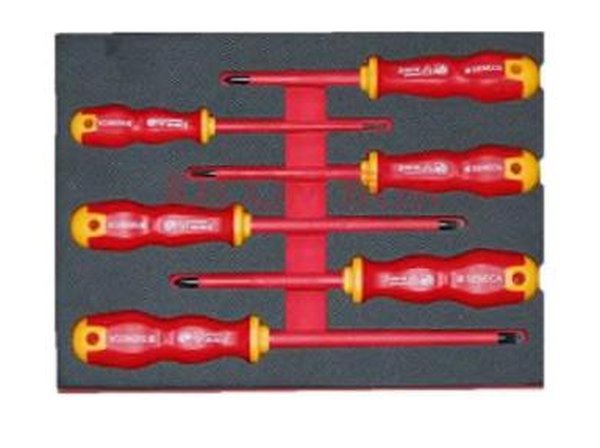 Jeu de 6 tournevis électricien isolés 1000 V